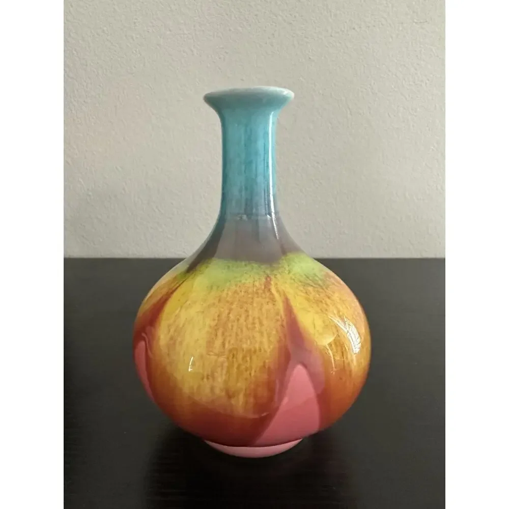 Vintage Norleans Japan Bud Vase Beautiful Glaze 5” Tall